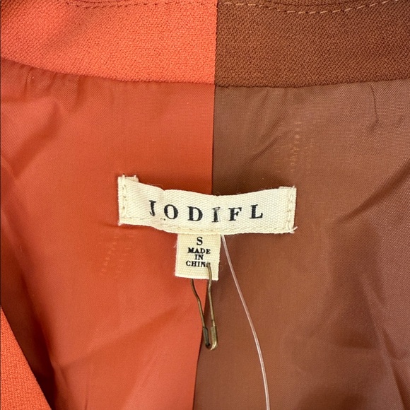 JODIFL Orange and Brown Double-Breasted Blazer - Picture 3 of 8